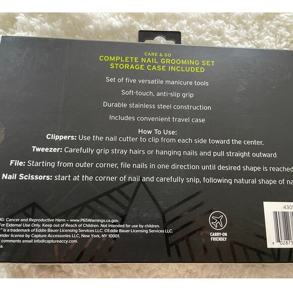 Eddie Bauer Care & Go Complete Nail Grooming Set with Storage Men's NEW - Picture 5 of 7